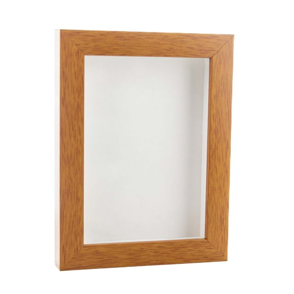 18x22 Shadow Box Frame Light Brown Wood | With a 3/4" Usable Display Depth | Includes a White Real