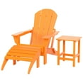 thumbnail image 2 of Polytrends  Laguna All Weather Poly Outdoor Patio Adirondack Chair Set - with Ottoman and Side Table (3-Piece) Orange, 2 of 5