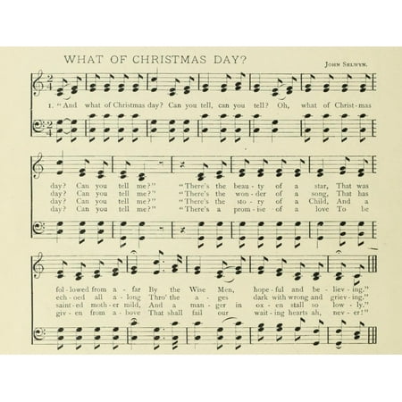 What Colour Is Christmas What of Christmas Day Christmas in Song 1891 Stretched Canvas - (24 x 36) ()
