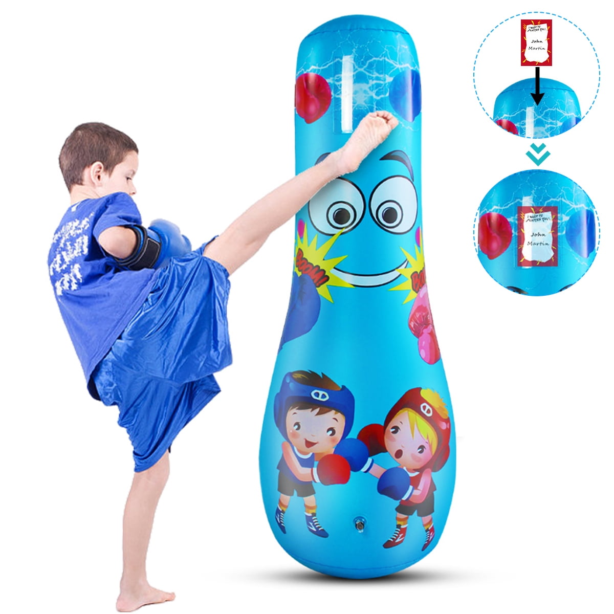 Sac De Frappe Gonflable Pour Enfants Audasi - Motif Dauphin - Rempli D'air Et D'eau - 94 Cm