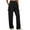 Black, variant on Women's Solid Casual Cargo Pants Straight Wide Leg Pants Pull-on High Waist Trousers with Multi-pocket Fall Winter Attire