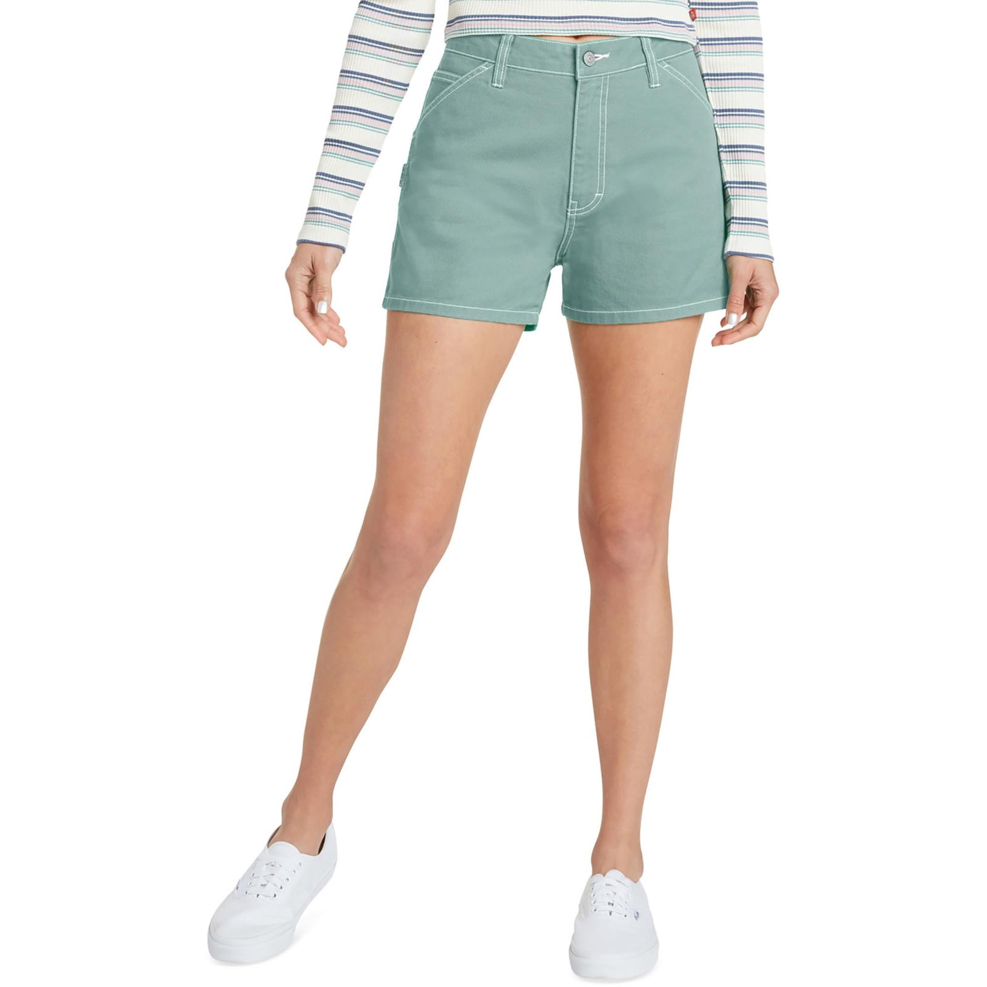 Dickies Womens Juniors Twill High Rise Denim Shorts