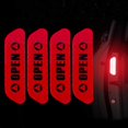 thumbnail image 1 of HSHDLDF 4pcs 3D Super Reflective Stickers Carbon Fiber Strips Car Side Open Door Edge Bumper Anti-Scratch Protection Guards Trim Stickers Universal (Open Red), 1 of 3