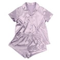 thumbnail image 1 of Camisón para Mujer Gibobby Pijamas de seda manga Corta botones satén conjunto de pantalones cortos 2 piezas S XXL morado, 1 of 5