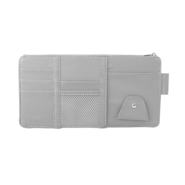 Kenally Bolsa para parasol de coche, tarjeta, gafas de sol, bolsa con cremallera, funda de soporte de almacenamiento para teléfono móvil, organizador Automoción decorativa y accesorios Gris Kenally VI015250-02B