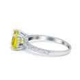thumbnail image 3 of Vintage Cushion Cut Engagement Ring Yellow CZ 925 Sterling Silver Size 7, 3 of 7