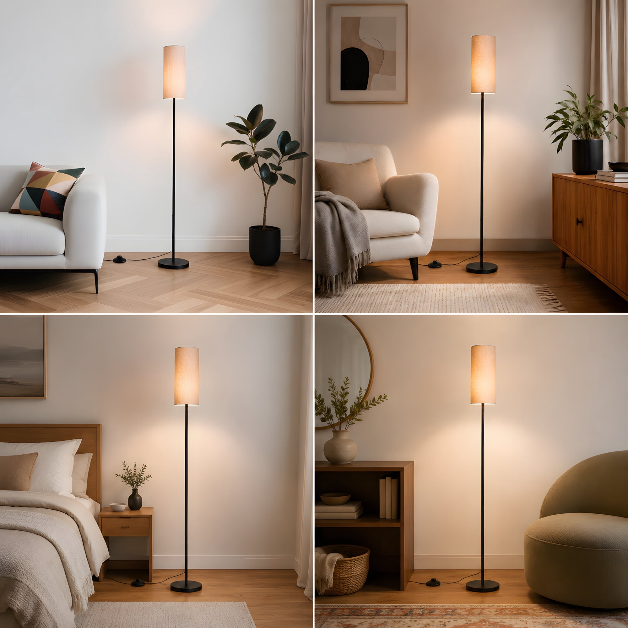 VOLIVO Floor Lamp for Living Room, Dimmable Standing Lamps with Remote Control, 3000K-6000K, 9W LED Bulb Included, for Living Room, Bedroom, Office