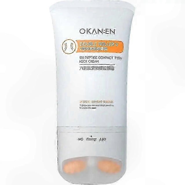 Six Peptide Neck Cream with Dual Massage Roller for Crepey Skin, Hydrating and Firming Formula