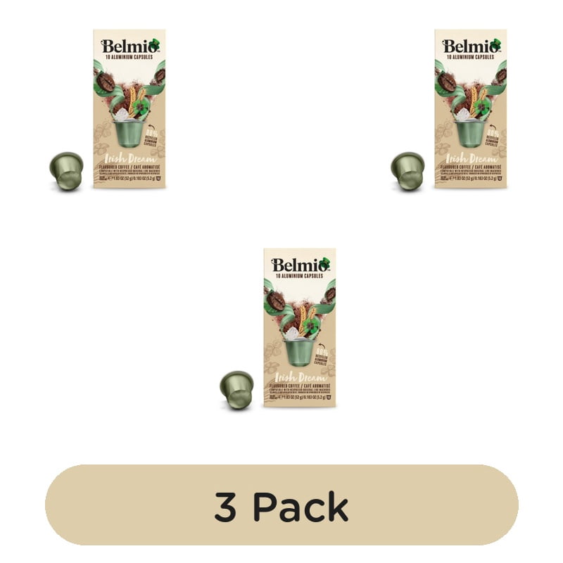 Belmio Irish Dream Nespresso Original compatible Aluminium Coffee Pods, 10 pods per pack, British Import (Pack of 3)