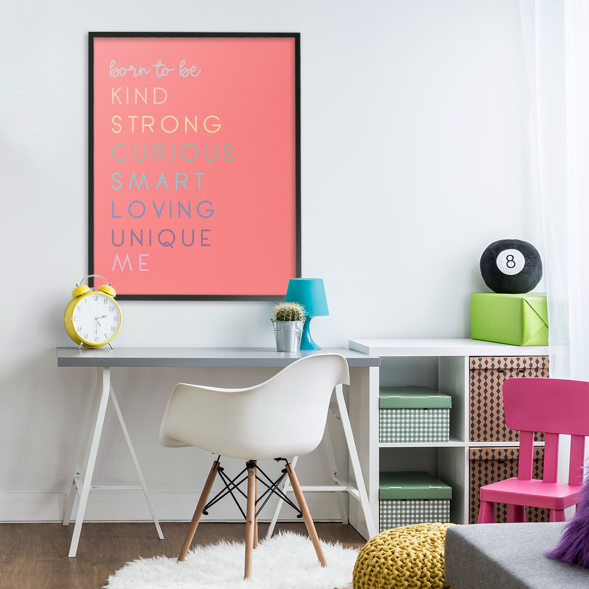 Stupell Industries Born To Be Adjectives Black Framed Giclee Art, design by Anna Quach