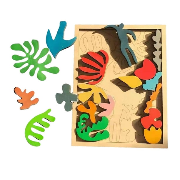 Puzzles créatifs en bois Montessori Puzzle d'art détachable pour 2 ans et  plus 
