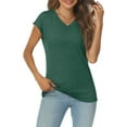 thumbnail image 6 of SUNBS Womens Casual V Neck Shirts Basic Plain T Shirts Cute Tops for Women Summer Clothes, 6 of 7