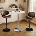 thumbnail image 6 of Homall 2 Pieces Bar Table Height Adjustable Bistro Pub Table Cocktail Round Table with Metal Base, White/Sliver, 6 of 7