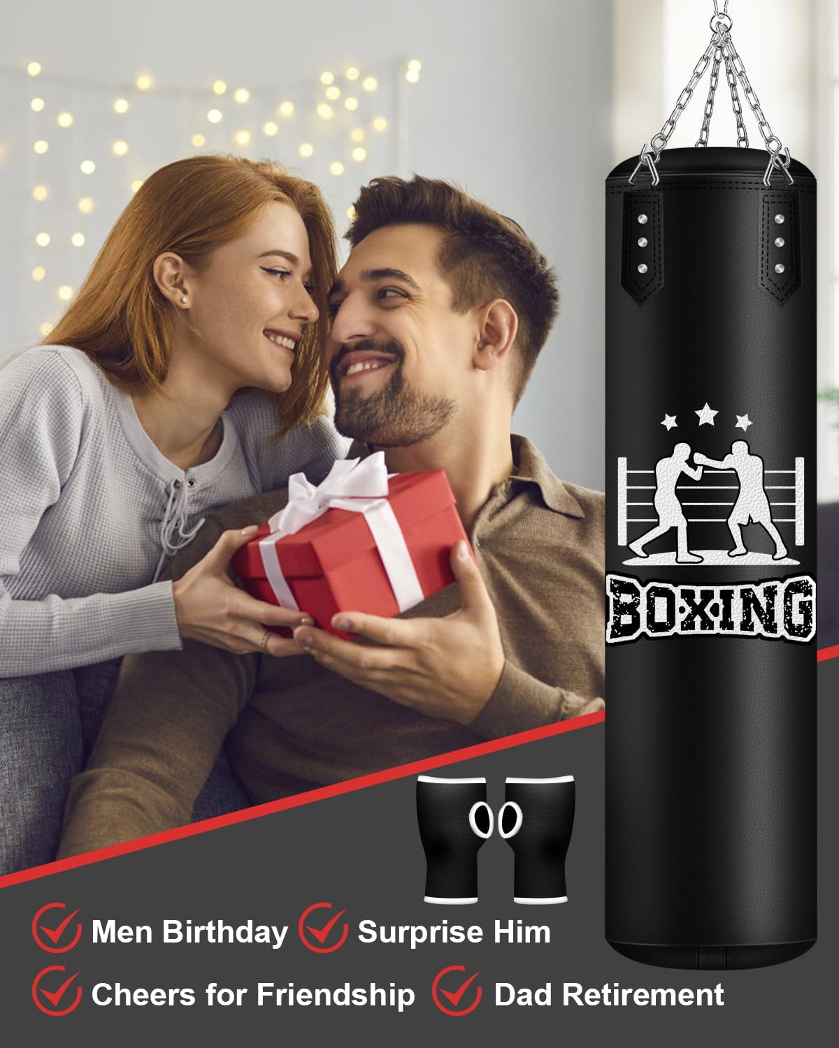 Punching Bag For Adults  4ft Pu Heavy Boxing Bags With Chain Ceiling Hook Hanging Kickboxing Muay Thai Karate Judo Home Gym Unfilled