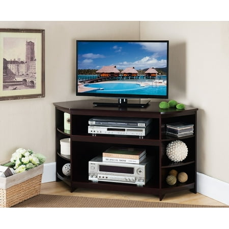 Kings Brand Furniture Cherry Finish Wood Corner TV Stand ...