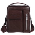 thumbnail image 1 of Bolso de bandolera de los hombres PU de cuero con cremallera resistente al desgaste Bolso bandolera Bandolera para negocios y ropa informal - Tamaño grande (marrón), 1 of 5