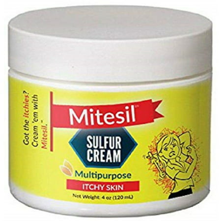 Mitesil Multipurpose 10% Sulfur Cream - Relief from Mites, Insect Bites, Acne, Fungus, Itchy Skin Conditions, 4 oz