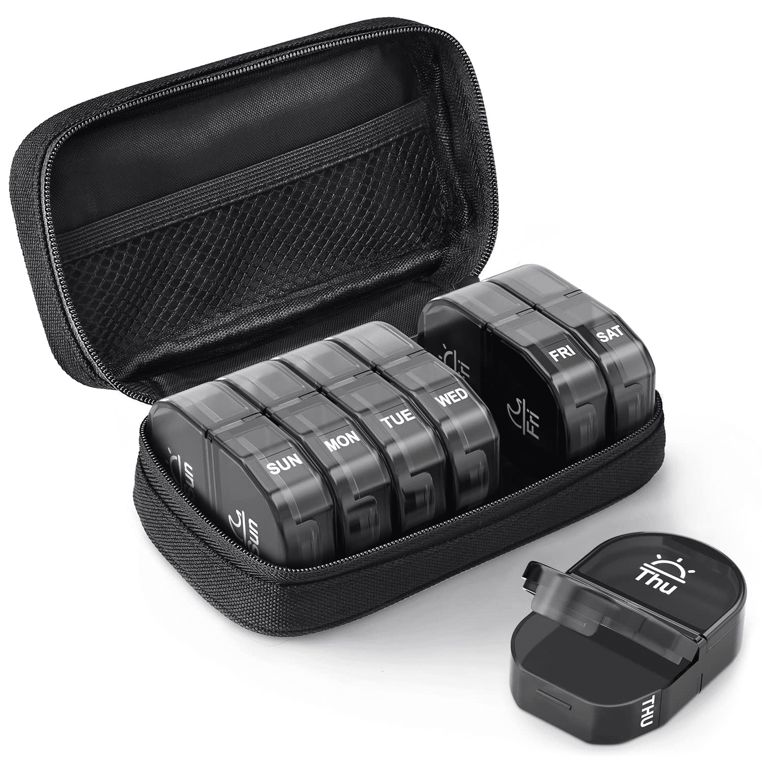 Pill Organizer 2 Times a Day Rainbow 7 Day Pills Box Extra Large Pill