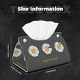 thumbnail image 5 of Sikiie Keep Life Simple Daisy Flower Leather Tissue Box Cover Rectangle, Long Tissue Box Cover, Tissue Box Holder, Tissue Holder for Bathroom, 5 of 7