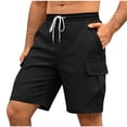 thumbnail image 3 of Xunlbb Mens Shorts Clearance Cargo Shorts for Men, Mens Casual Fashion Solid Drawstring Elastic Waist Multiple Pockets Shorts, M-3XL, 3 of 10
