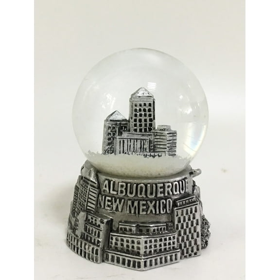 New Mexico Landmark skyline water globe snow globe 4 inches sliver color