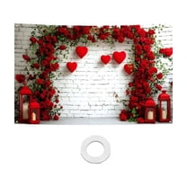 Moocorvic Valentines Backdrop for Photography, 5.9x3.6 FT Love Heart Print Background Party Decorations Props