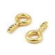 thumbnail image 2 of Brass Peg Bails Screw Eye Peg Bails Real 18K Gold Plated 8x4x1mm Hole: 2mm Pin: 1.2mm, 2 of 2