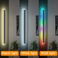 thumbnail image 5 of 2Pack Outdoor Wall Lights, Long Outdoor Modern Led Wall Light, Waterproof Ip65 Warm/RGB 110v Outdoor Garage Lights Wall Mount Frosted White Acrylic Exterior Light Fixture for Patio (Black, 40in), 5 of 6