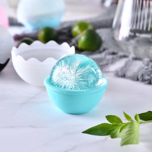 Silicone Ice Ball Mold, Reusable Ice Tray, Large Round Ice Spheres for Whiskey Cocktails, Freezer Microwave Safe, 1-Pack