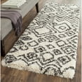 thumbnail image 3 of SAFAVIEH Belize Haven Abstract Plush Shag Area Rug, Ivory/Charcoal, 4' x 6', 3 of 6