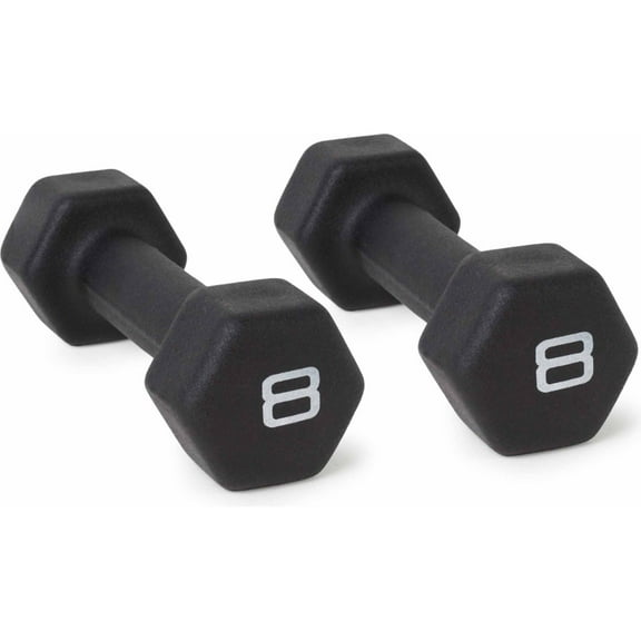 CAP Barbell, 8lb Black Neoprene Dumbbell, Pair