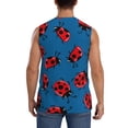 thumbnail image 4 of Lsque Colorful Ladybird Print Men's Cotton Blend Sleeveless Muscle Shirts (S-3XL)- Moisture Wicking, Odor Protection, UPF 30+,X-Large, 4 of 8