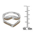 thumbnail image 2 of Dazzlingrock Collection 0.30 Carat (ctw) 14K Champagne Diamond Ladies Wedding Enhancer Guard Ring 1/3 CT, White Gold, Size 8.5, 2 of 2
