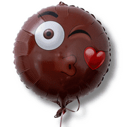 18" inch Melanin Moji Winking Kiss Balloon