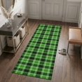 thumbnail image 3 of Hallway Runner Rug 2'x6', Green Checkered Kitchen Runner Rugs Non-Slip Carpet Mats, Modern Farmhouse Green Buffalo Plaid Bedside Rugs Runners Washable Floor Carpet for Bathroom Laundry Room, 3 of 8