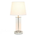 thumbnail image 2 of Lampe de Table en Verre Encastré Nickel Brossé et Blanc de 16,93 Pouces, 2 of 6