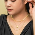 thumbnail image 5 of JeenMata Multiple 3 pcs Sleek Minimalist Pendant and Layered Chain Set in Yellow Gold Plated, 5 of 6