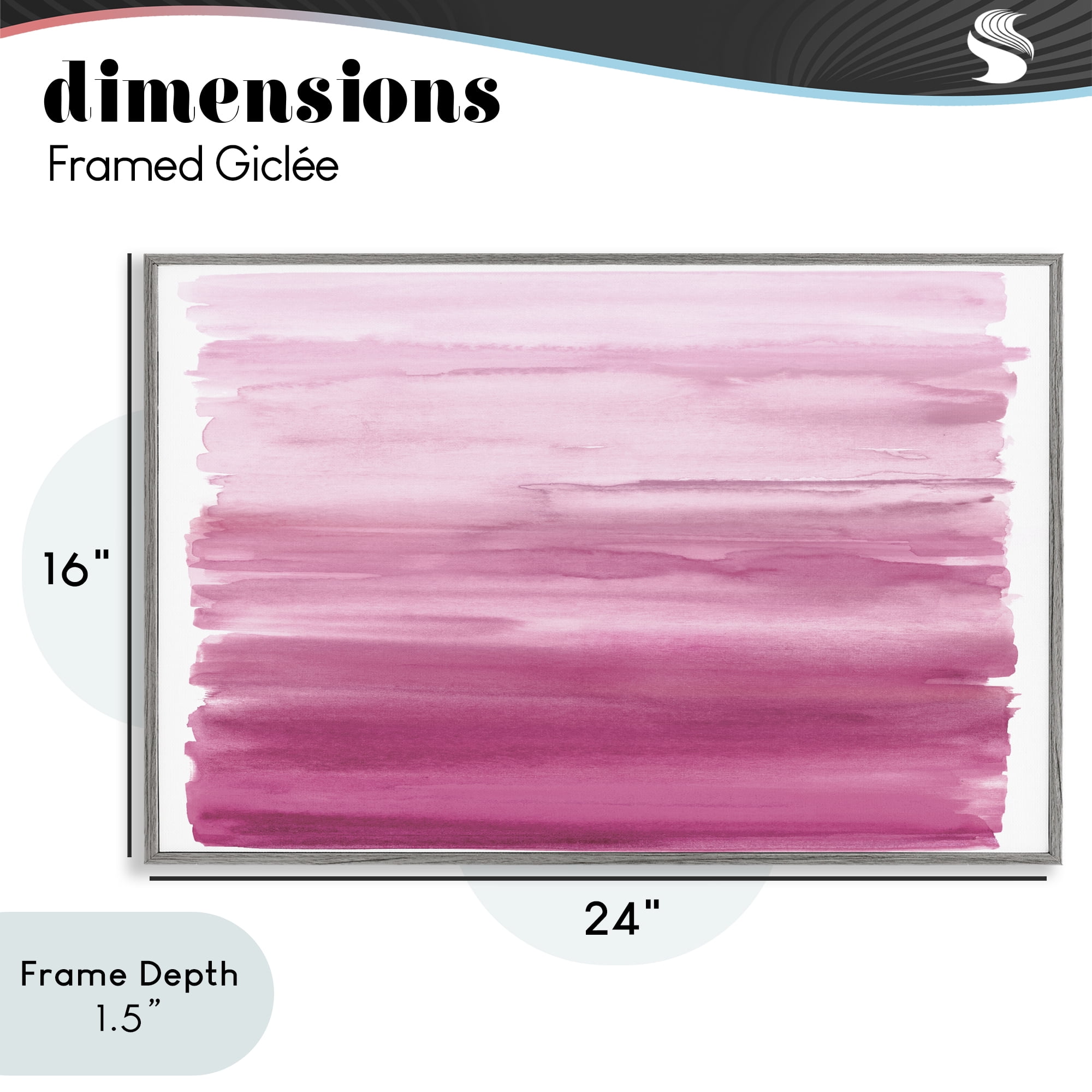 Stupell Industries Ombre Pink Blush Gray Framed Giclee Art, design by Allie Corbin