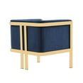thumbnail image 4 of Manhattan Comfort Paramount Velvet Accent Armchair in Blue/Polished Brass, 4 of 5
