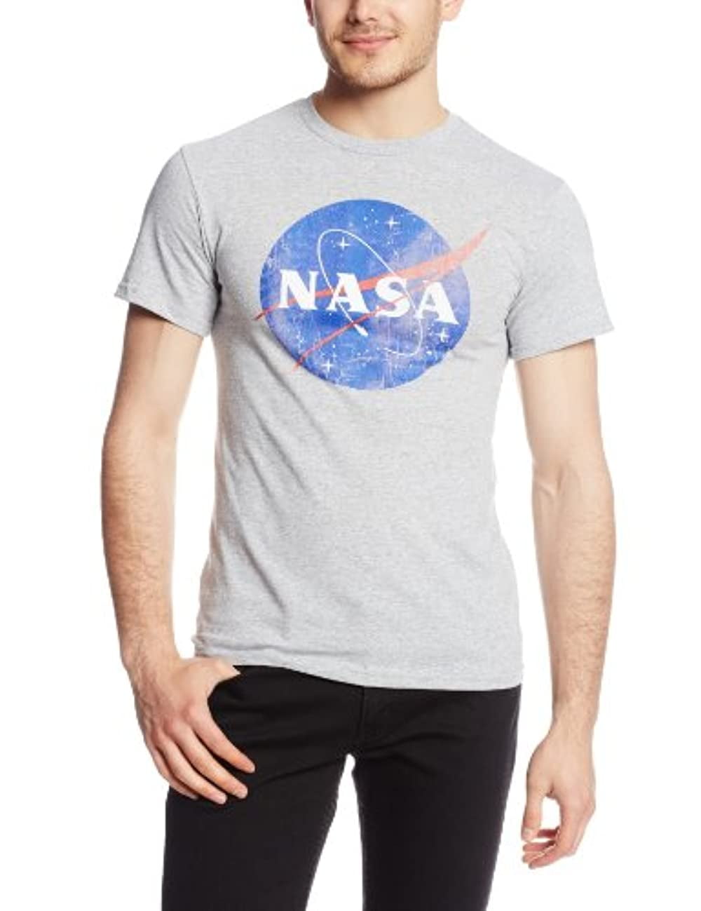Authentic NASA Logo Slim-Fit T-Shirt Athletic Heather S-2XL NEW 