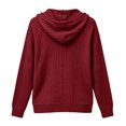 thumbnail image 6 of XAOFW Knit Hoodies For Women Solid Color Long Sleeve Hooded Sweatshirt Autumn Winter Relaxed Fit Pullover Hoodie With Pockets Trendy· Tops XL, 6 of 6