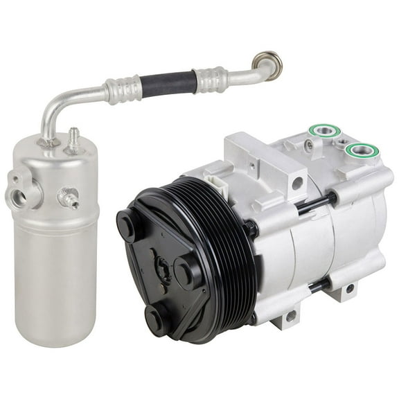 AC Compressor w/ A/C Drier For Ford F150 F-150 V8 1999 2000 2001 2002 2003 w/ 8-Groove Clutch Pulley - BuyAutoParts