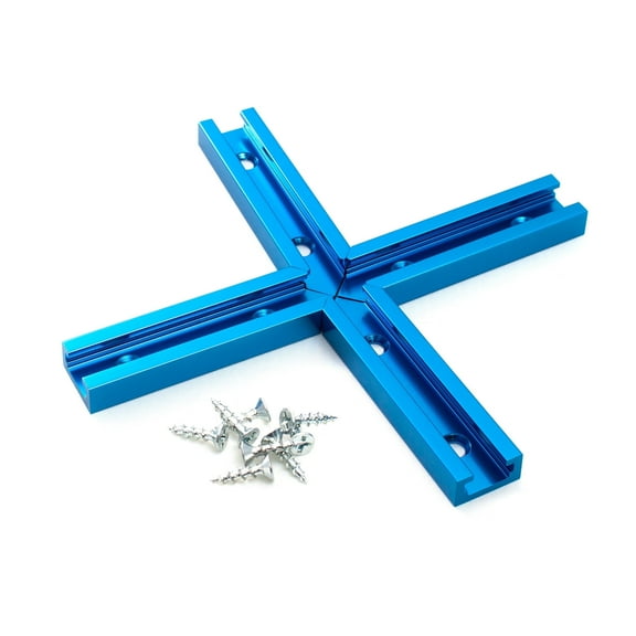 POWERTEC 3" T-Track Intersection Kit with Predrilled Mounting Holes & Wood Screws, for Universal T Track, T Track Accessories for Woodworking Jigs and Fixtures  (71209)
