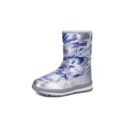 

Difumos Womens Mens Winter Boot Faux Fur Warm Shoes Plush Lined Snow Boots Outdoor Non-Slip Casual Mid Calf Sky Silver 2Y