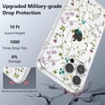thumbnail image 4 of Étui pour iPhone 13 Pro Compatible avec MagSafe Étui Florale Transparente avec Motif de Branche de Fleurs pour Filles Femmes Étui Rigide Antichoc pour iPhone 13 Pro, Transparent, 4 of 4