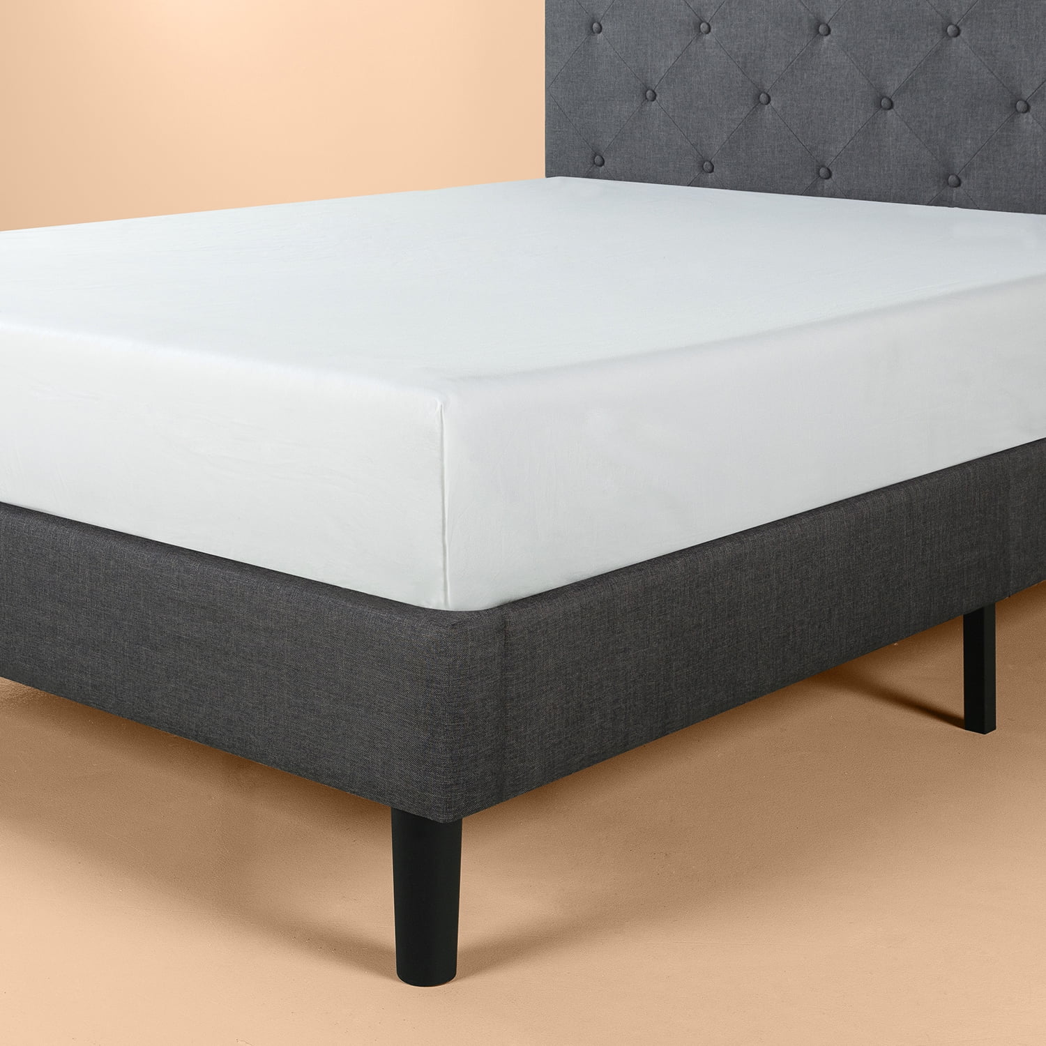 Zinus Shalini Upholstered Diamond Stitched Platform Bed With Slat Zinus Shalini Upholstered Diamond Stitched Platform Bed With Slat Support Multiple Sizes Com