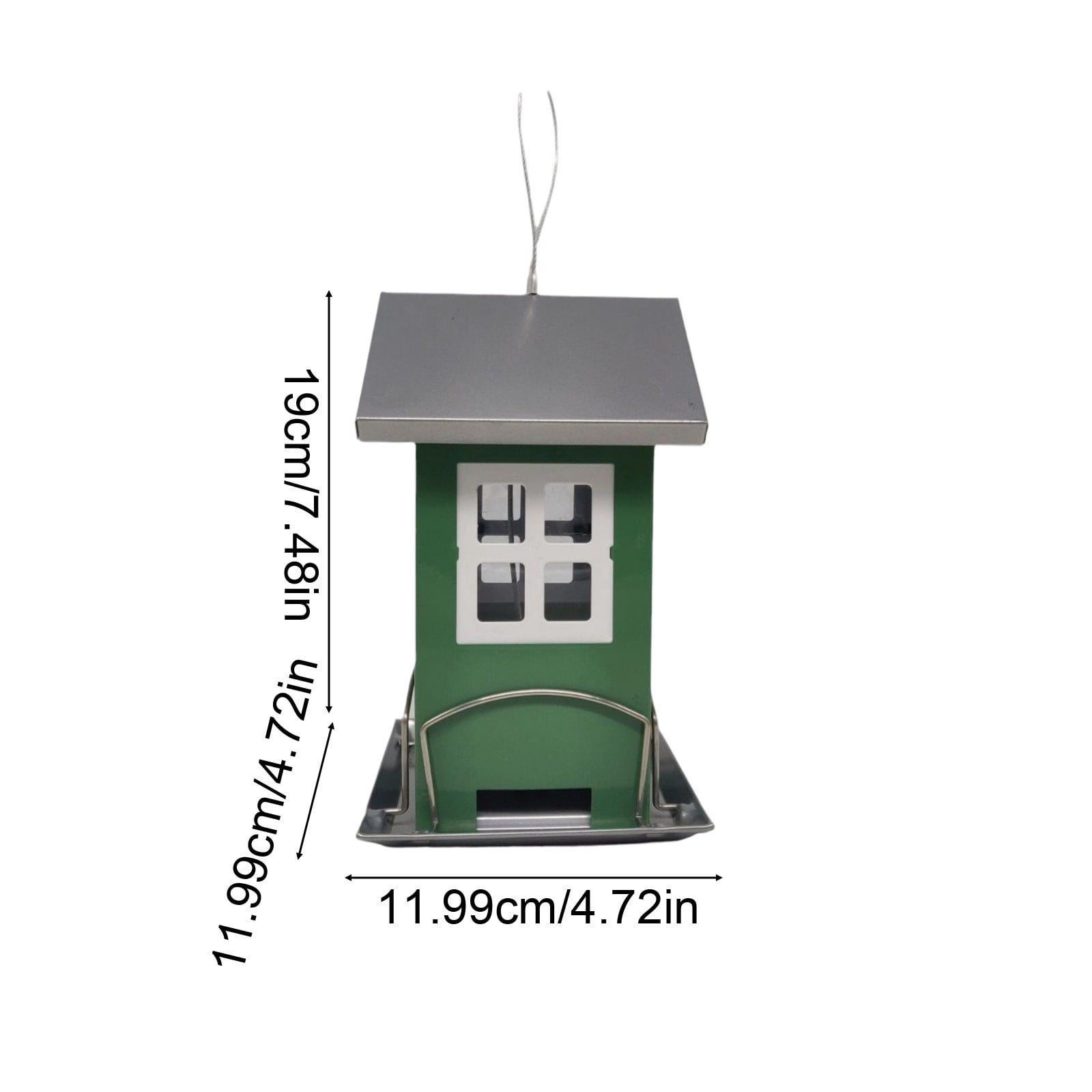 Bird Feeder for Outdoor Bird Food Holder,Bird Cage, Birdfeeder Weatherproof Garden Decoration for Farmhouse Porch Patio, Green