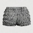thumbnail image 5 of DHFJKG Women's Ruffle Shorts Plaid Bloomer Shorts Elastic Waist Cute Summer Bottoms Hot Pants, 5 of 7