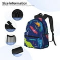 thumbnail image 5 of Daiia Dinosaurs School Backpack for Men Women, Unisex Large Waterproof Bookbag Schoolbag Casual Daypack for High School/College/Teens/Travel/Work Black, 5 of 8