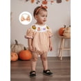thumbnail image 3 of BemeyourBBs Baby Girl Halloween Outfits Embroidery Smocked Romper + Headband, 3 of 8